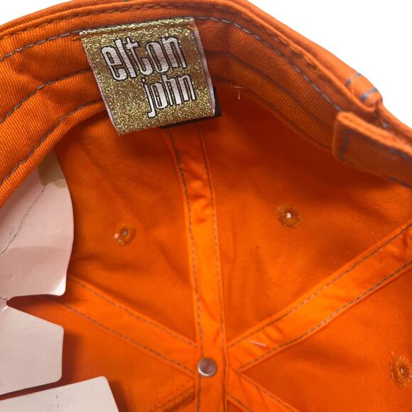 Elton John Hat Men's Adjustable One Size Orange Rainbow Logo Las Vegas New - Picture 5 of 10